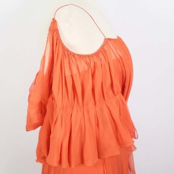 J. Mendel long dress gown sz 6 tassels train off shoulder Sp 2008 - Picture 9 of 16